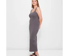 Square Neck Body Maxi Dress - Lily Loves - Grey