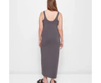 Square Neck Body Maxi Dress - Lily Loves - Grey