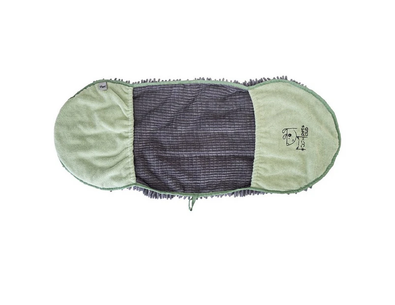 Vigar Pets Club Microfibre Cat/Dog Noodles Towel Bath Quick Drying Green/Grey
