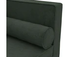 vidaXL Chaise Lounge with Cushions and Bolster Dark Green Velvet
