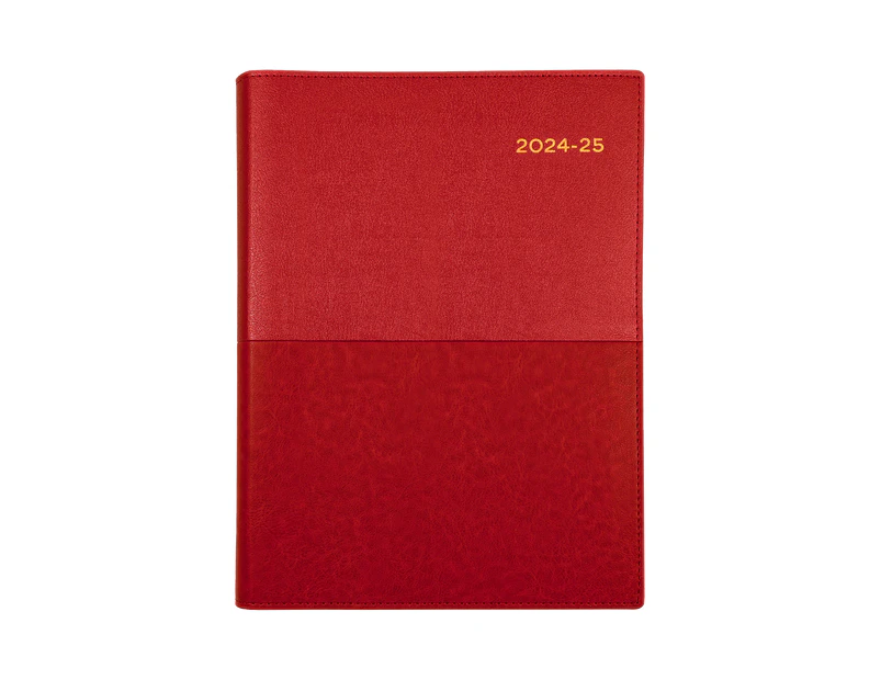 2024-2025 Financial Year Diary Collins Vanessa A5 Week to View Red FY385.V15