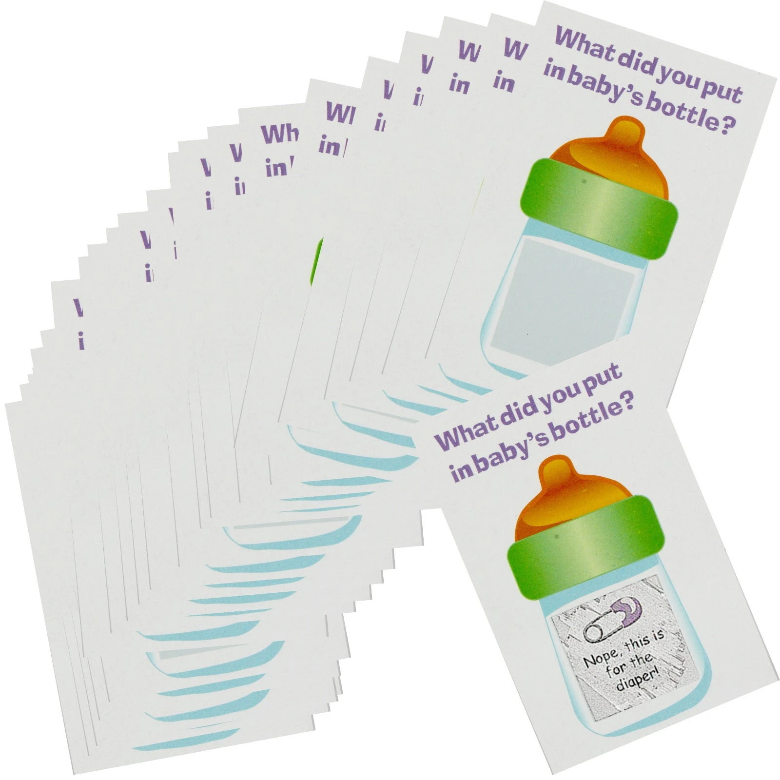 Baby Shower Bottle Scratch Card Game