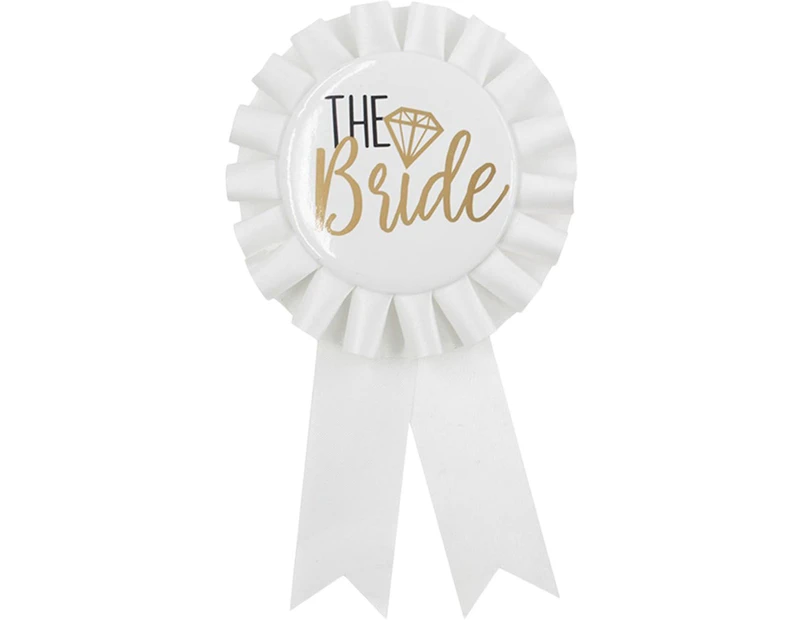 The Bride White Ribbon Badge