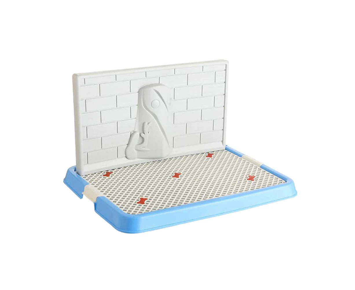 Indoor Pet Dog Puppy Potty Tray with Pee Post Protection Simulation Wall,No-Torn Puppy Pad Dog Toilet