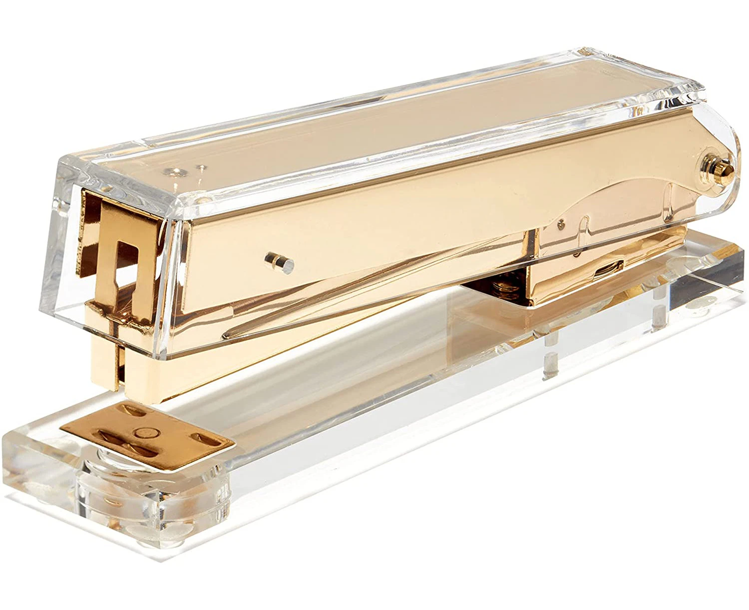 Acrylic Clear Stapler - Gold Stapler Makes a Cool Office Desk Accessory