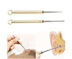 Portable Titanium Alloy Ear-pick Ear Spoon Toothpick with Waterproof Brass Case-1#