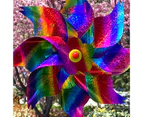 5Pcs Pinwheels Sparkly Reflective PET Bird Repeller Sparkly Pinwheel Windmill for Garden-Multicolor