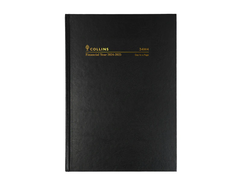 2024-2025 Financial Year Diary Collins A4 Week to View Black 34M4.P99