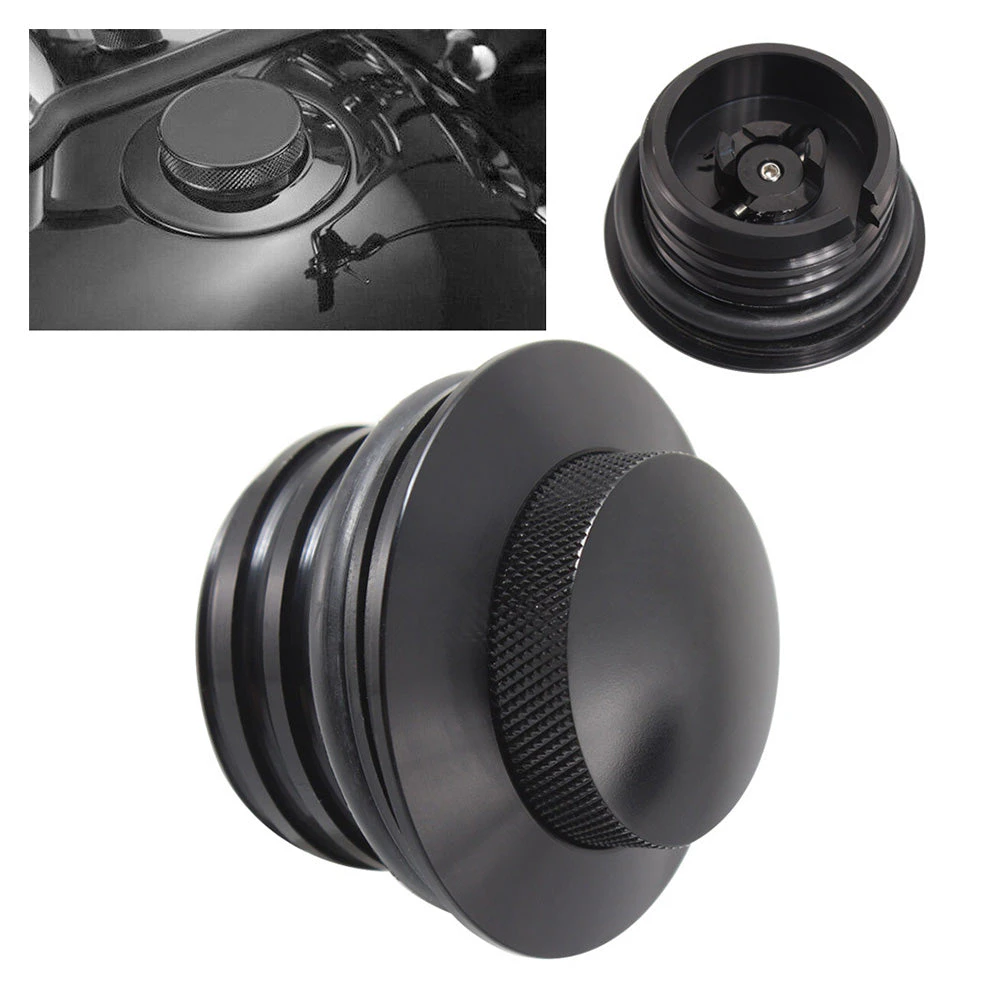 Black Flush Gas Tank Cap Fuel Cover Suitable For Harley Touring Sportster XL883 1200