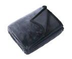 Onkaparinga Faux Mink Polyester Blanket Charcoal - Black