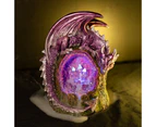 Magical Metallic Purple Dragon Crystal Tree LED Backflow Incense Burner Decor