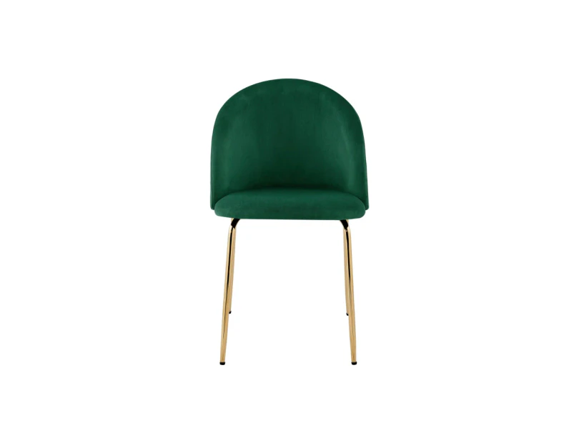 Subiaco Set of 2 Velvet Kitchen Dining Chairs - Emerald - Emerald