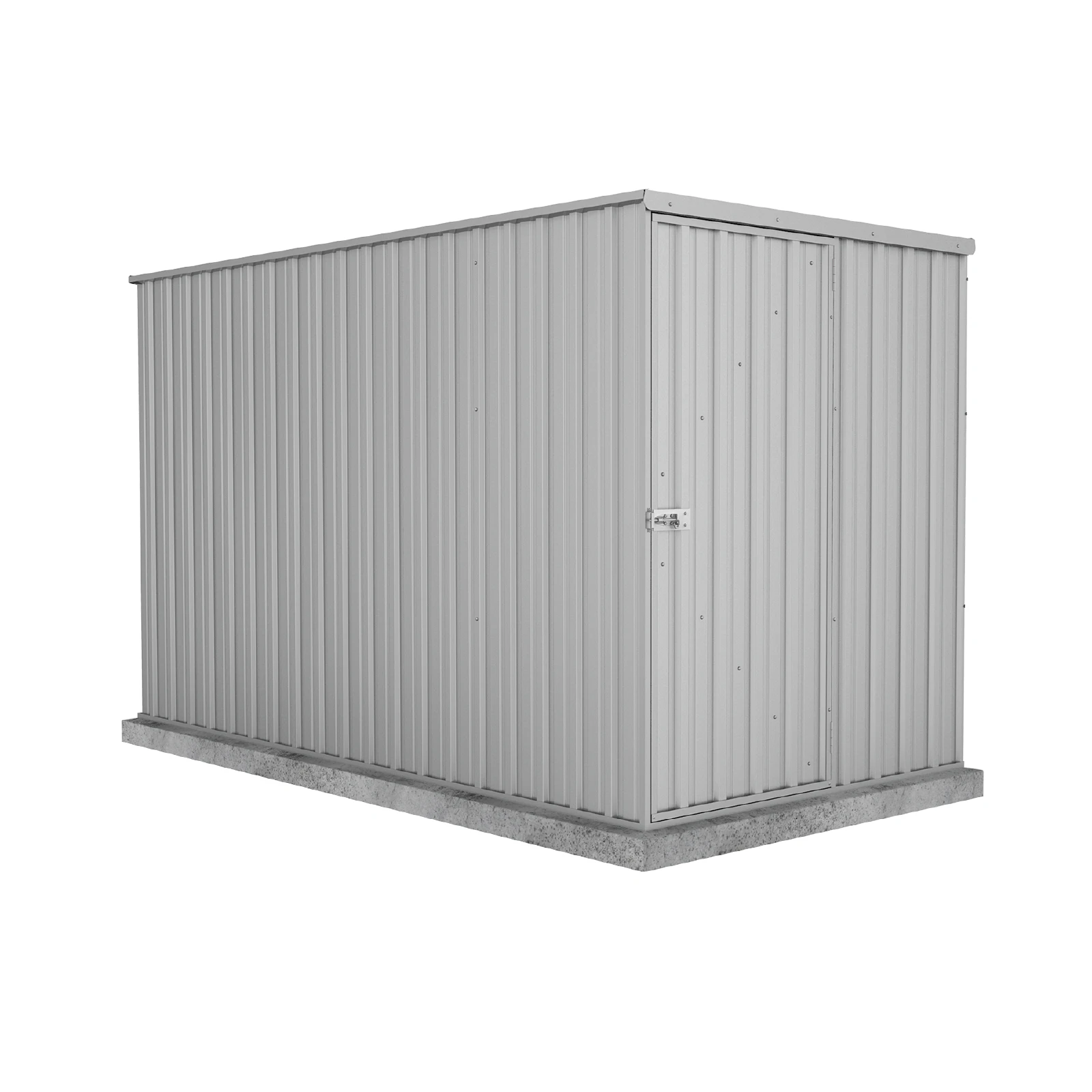 Absco Sheds 1.52mW x 3.00mD x 1.80mH Zincalume Basic Garden Shed - Single Door