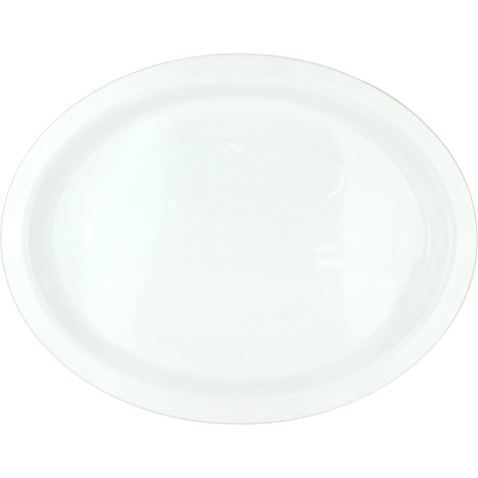 White Plastic Reusable Oval Plates 31.5cm (Pack of 20)