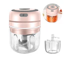 Electric Garlic Chopper,  Mini Garlic Chopper Portable Wireless Food Processor, Garlic Masher Mincer Crusher, Small Food Grinder for Chop Onion Meat-Pink