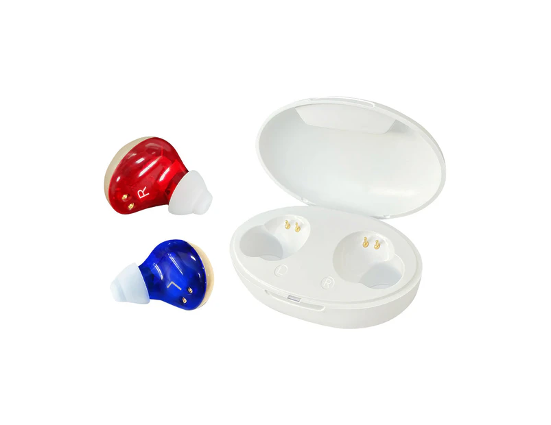 1 Pair Mini Hearing Aids In Ear Enhancer Digital Sound Voice Amplifier USB Touch