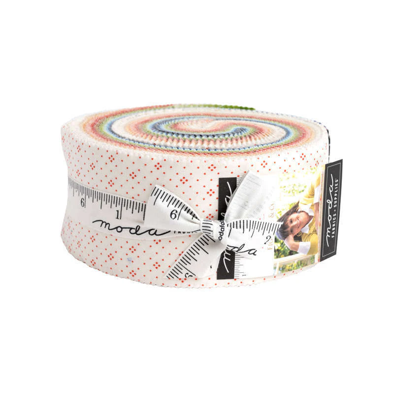 Moda Eyelet Jelly Roll 2.5" Fabric Strips by Fig Tree & Co Quilting Sewing Craft