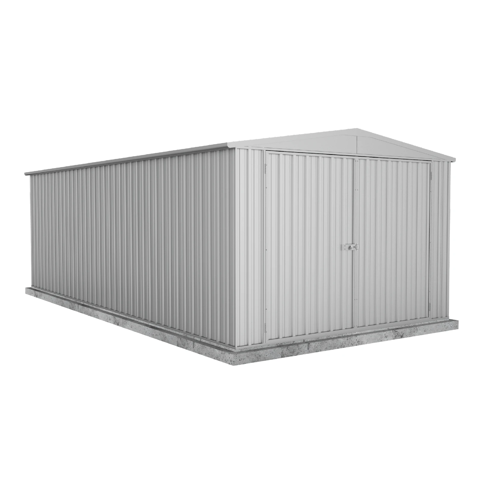 Absco Sheds 3.00mW x 5.96mD x 2.06mH Zincalume Utility Garden Shed - Double Door