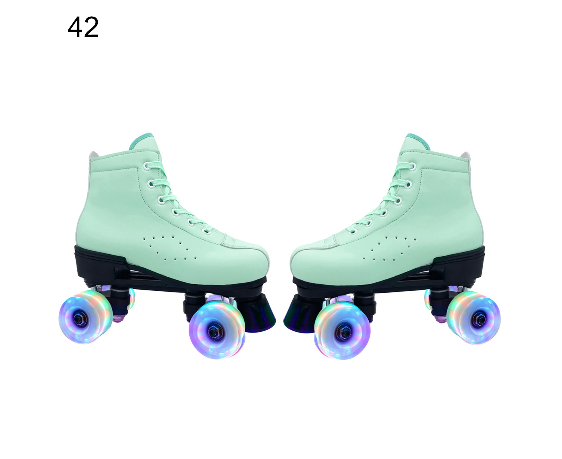 1 Pair High-Top Roller Skates Sweat Absorption Double-Row Four Wheels Unisex Roller Blades for Outdoor-42