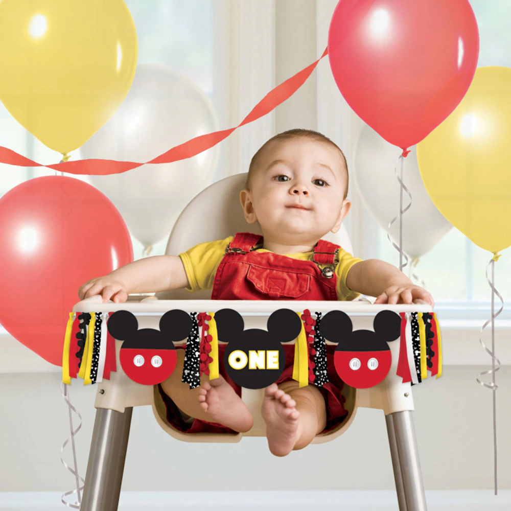 1st Birthday Mickey Mouse Forever Deluxe High Chair Decoration