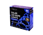 Home Master 7m LED Solar Rope Light Sapphire Blue 2 Modes 100 Bulbs