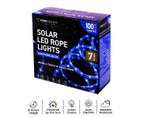 Home Master 7m LED Solar Rope Light Sapphire Blue 2 Modes 100 Bulbs