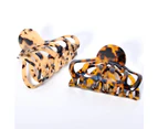2 Pcs Big Claw Clips Jumbo Hair Clips Tortoise Shell French Design