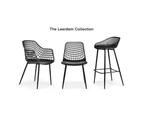 Set of 2 Leerdam Kitchen Dining Chairs - Black - Black