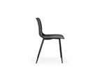 Set of 2 Leerdam Kitchen Dining Chairs - Black - Black