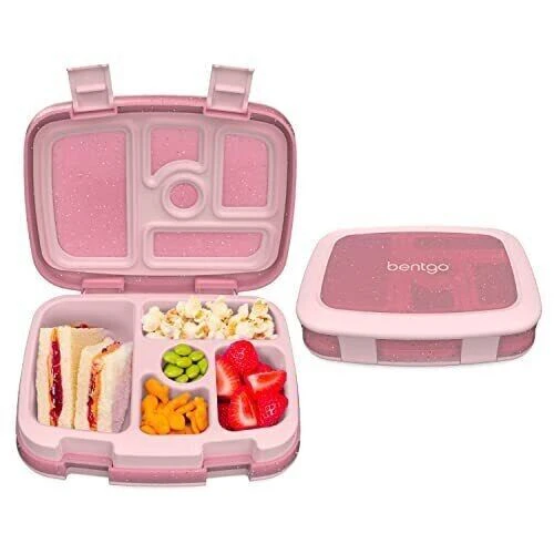 Bentgo Kids Lunch Box With Compartment Bento-Style Leak-Proof Glitter Pink