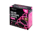 Home Master 7m LED Solar Rope Light Rose Pink 2 Modes 100 Bulbs