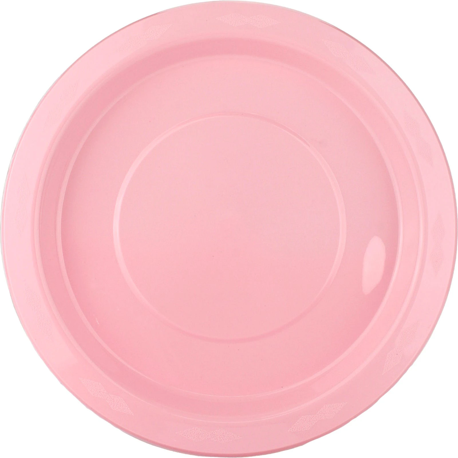 Light Carnation Pink 23cm Plastic Reusable Plates (Pack of 25)