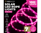 Home Master 7m LED Solar Rope Light Rose Pink 2 Modes 100 Bulbs