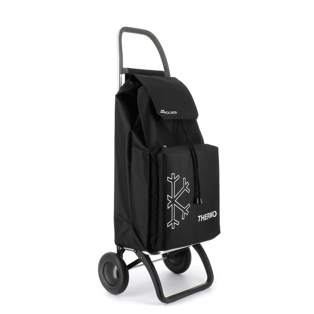 Rolser 43L 2 Wheel Folding Thermo Portable Shopping Cart Trolley 104x41cm BLK