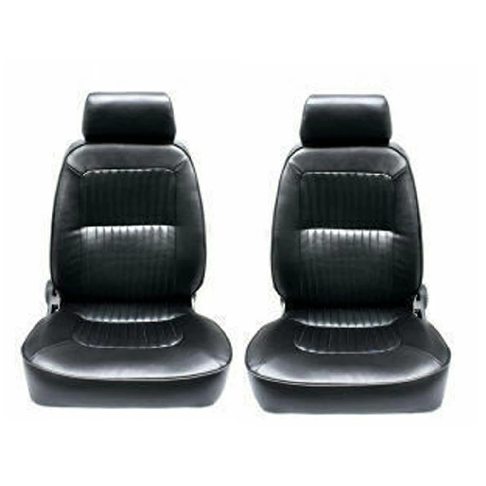 Classic Deluxe PU Leather Bucket Seats Car Reclinable Black for Ford Falcon XW