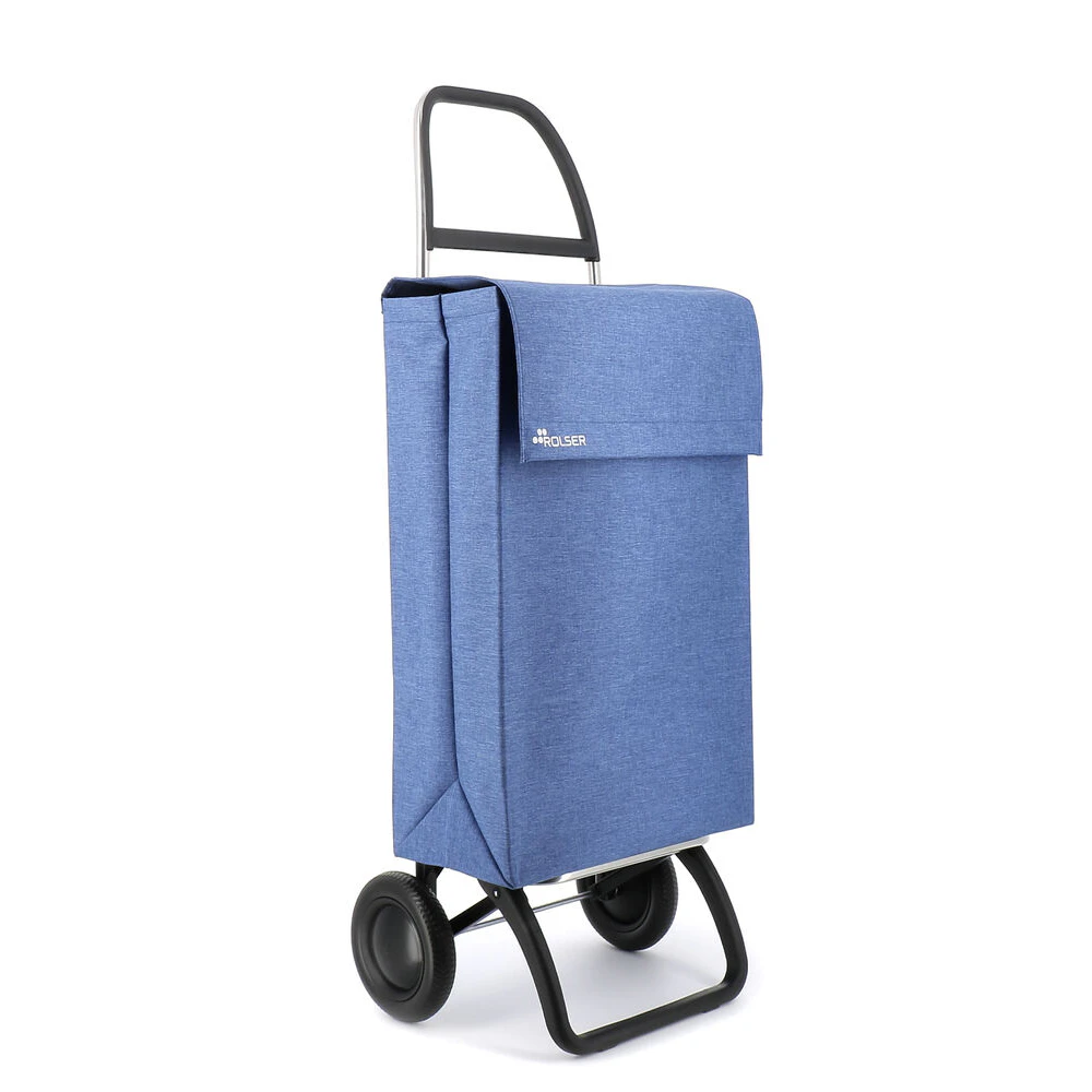 Rolser 43L 2 Wheel Folding Base Portable Shopping Cart Trolley 104x41cm Blue