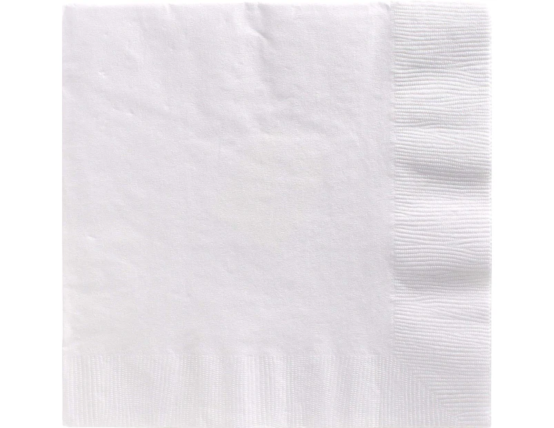 3000 x PLAIN WHITE PAPER 2PLY LUNCH NAPKINS 30cm Catering Party Serving 1/4 Fold Made from Eco Friendly & Sustainable Materials