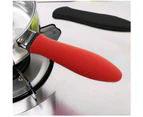 Silicone Hot Handle Holder,Pan Handle Cover for Cast Iron Skillets,Red