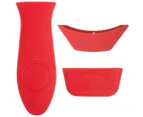 Silicone Hot Handle Holder,Pan Handle Cover for Cast Iron Skillets,Red
