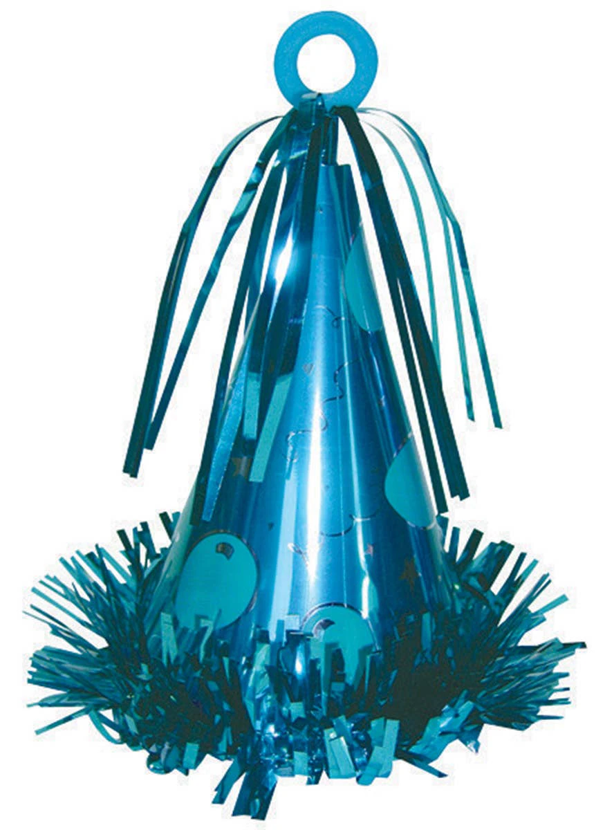 Party Hat Shaped Caribbean Blue Balloon Weight-Genuine Amscan-New