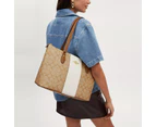 Coach Outlet Gallery Tote In Signature Canvas With Stripe