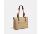 Coach Outlet Gallery Tote In Signature Canvas With Stripe