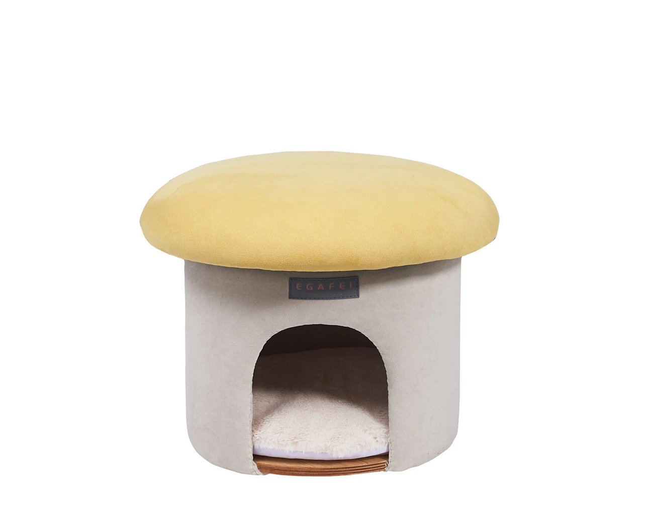 EGAFEI Cat House Bed Soft Sleeping Cave Pet Nest Comfy Puppy Kitten Warm Cushion - Yellow