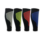 1Pc Sports Unisex Running Bicycle Compression Socks Leg Calf Support Sleeve Brace-Black + Red