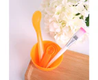 4Pcs DIY Facial Mask Bowl Mixing Brush Makeup Spoon Face Stick Beauty Tools Set-Yellow