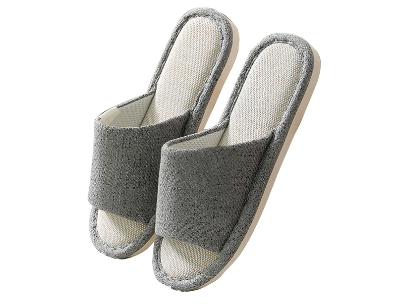 Open toe slipper with memory foam, soft indoor slipper for comfort - Grey