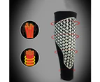 1Pc Sports Unisex Running Bicycle Compression Socks Leg Calf Support Sleeve Brace-Black + Red