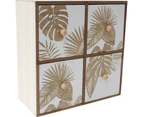 MDF 22x10cm Palm Square 4-Drawers Organiser Storage Bedroom/Kitchen Home Decor