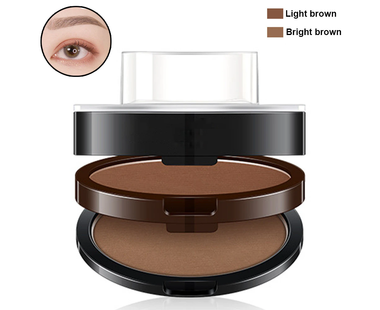 Seals Eyebrow Stamp with Brow Brush Perfect Eye Brow Power One Second Make Up Nature Brow Makeup Tool - Light brown + light brow