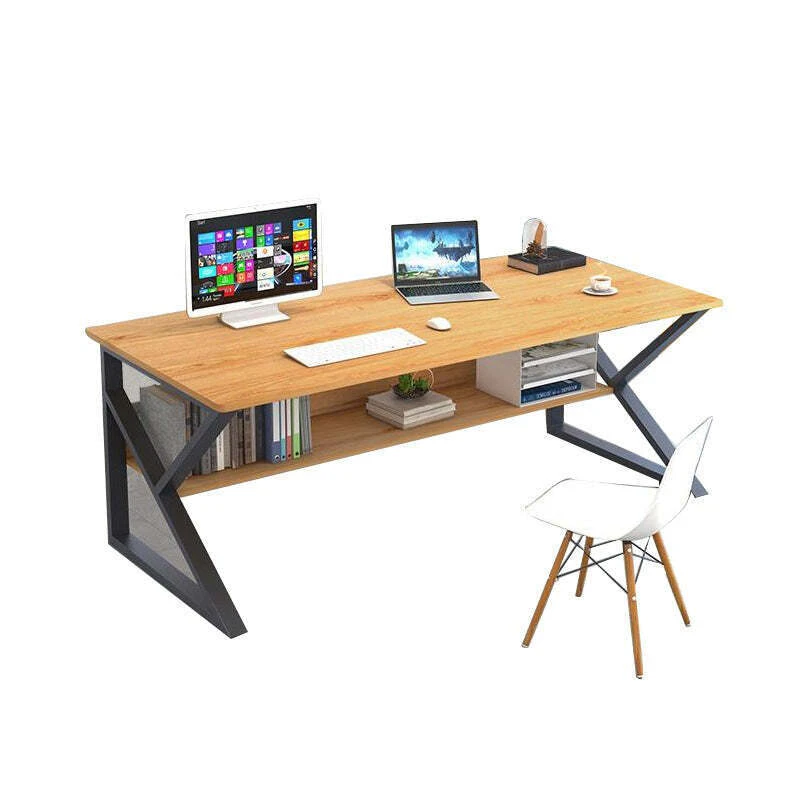 Foret Computer Desk Study Home Office Table Student Workstation Shelf Storage